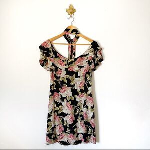 Anthropologie Roe + May Floral Ruffle mini spring dress Medium NWOT
